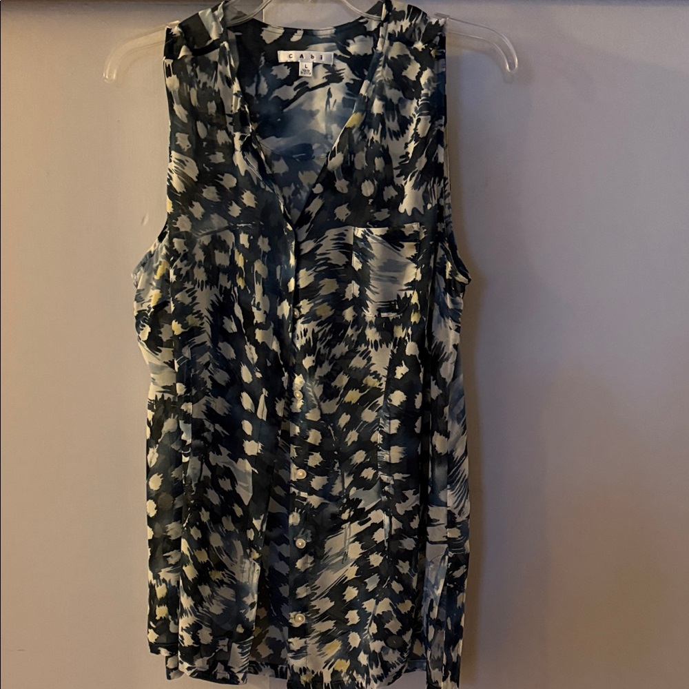 SOLD CAbi Blue and White Button Down Shirt